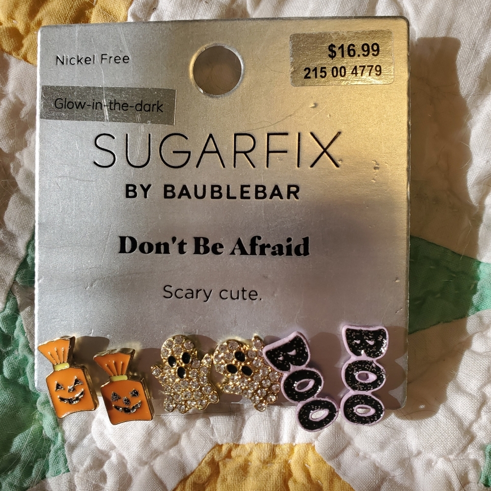BaubleBar Halloween Earrings Set - Orange, Gold, Black
